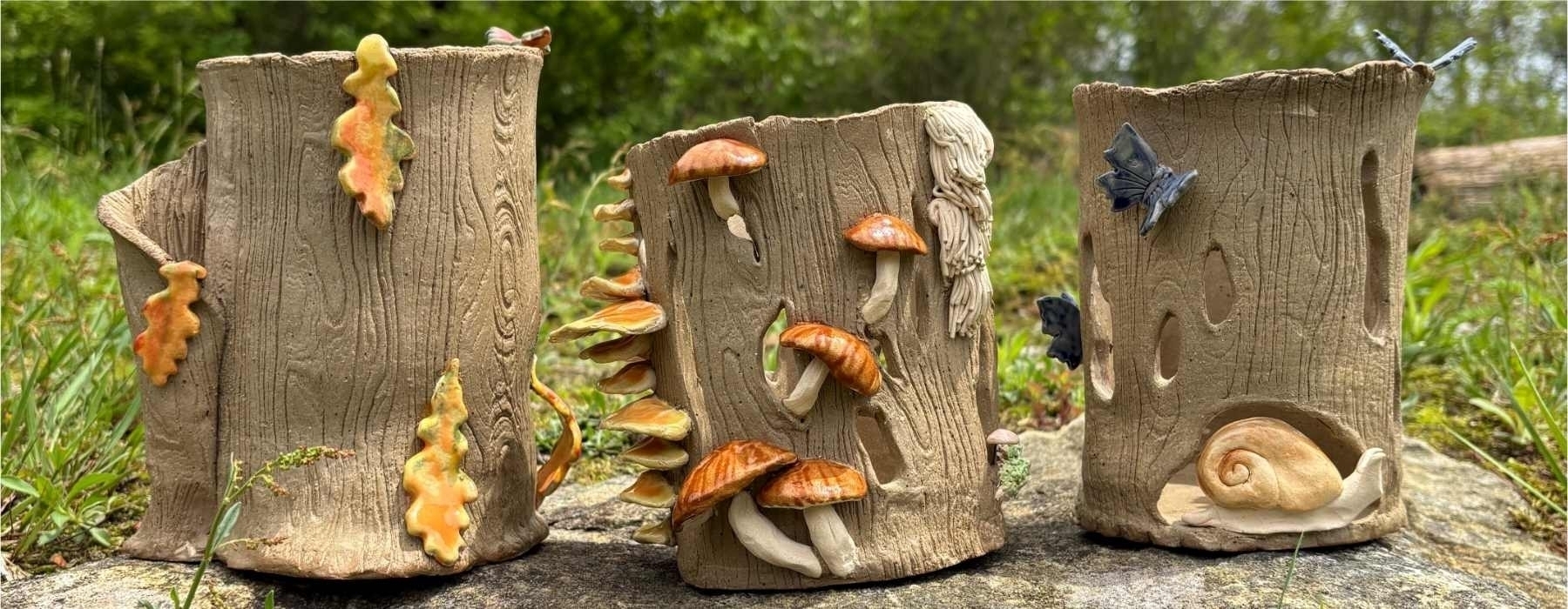 Youth Homeschool Pottery: Logs, Leaves, and Mushrooms 